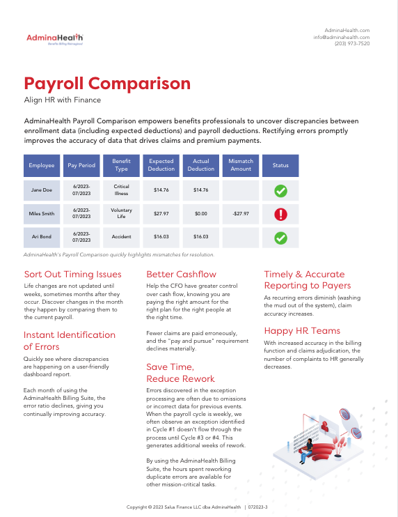 AdminaHealth Payroll Comparison