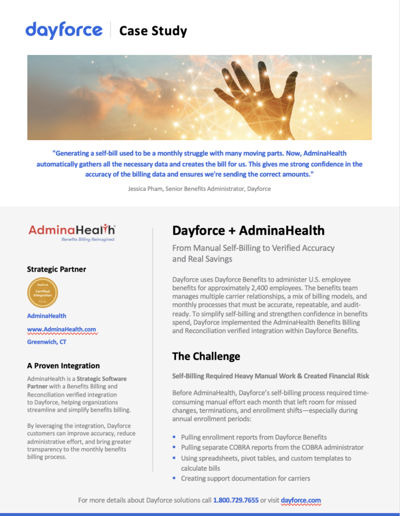 AdminaHealth Dayforce Self-Bill Case Study